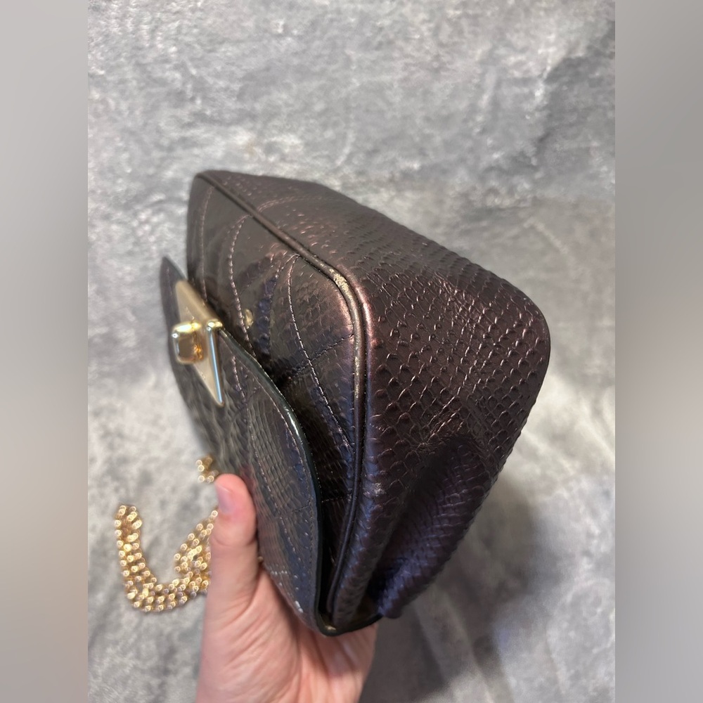 Coach Cassidy Oxblood Snake Embossed Diamond Quilted Leather Crossbody - Picture 16 of 16